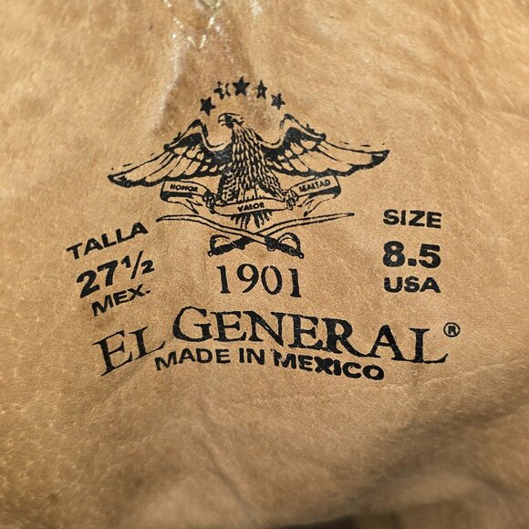 El General 1901 Exotic Skins Patchwork Western Cowboy Boots Men's USA Size: 8.5 - Picture 4 of 13